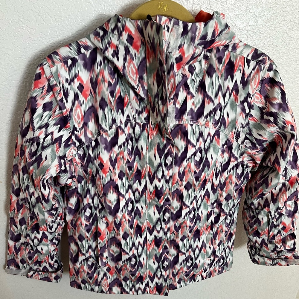Billabong Coral and Purple Patterned Ski Jacket